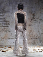 ARIADNAw Cross Print Slim Fit Punk Streetwear Women's Knit Long Sleeve T-shirts
