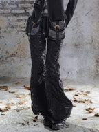 ARIADNAw Drawstring Ruched Patchwork Rock Women's Straight Pants