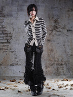 ARIADNAw Drawstring Ruched Patchwork Rock Women's Straight Pants