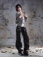 ARIADNAw Drawstring Ruched Patchwork Rock Women's Straight Pants