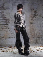 ARIADNAw Drawstring Ruched Patchwork Rock Women's Straight Pants