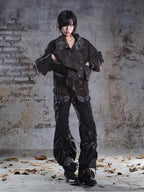 ARIADNAw Drawstring Ruched Patchwork Rock Women's Straight Pants