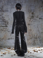 ARIADNAw Drawstring Ruched Patchwork Rock Women's Straight Pants