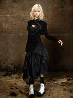 ARIADNAw Gothic Dark Vintage Punk Y2k Slim Fit Women's Slip Midi Dresses