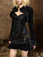 ARIADNAw Gothic Punk Palace Long Sleeve Slim Fit Ultra Short Women's Cropped Jackets