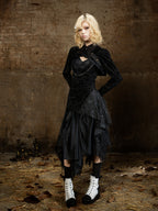 ARIADNAw Gothic Punk Palace Long Sleeve Slim Fit Ultra Short Women's Cropped Jackets