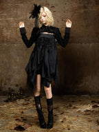 ARIADNAw Gothic Punk Palace Long Sleeve Slim Fit Ultra Short Women's Cropped Jackets