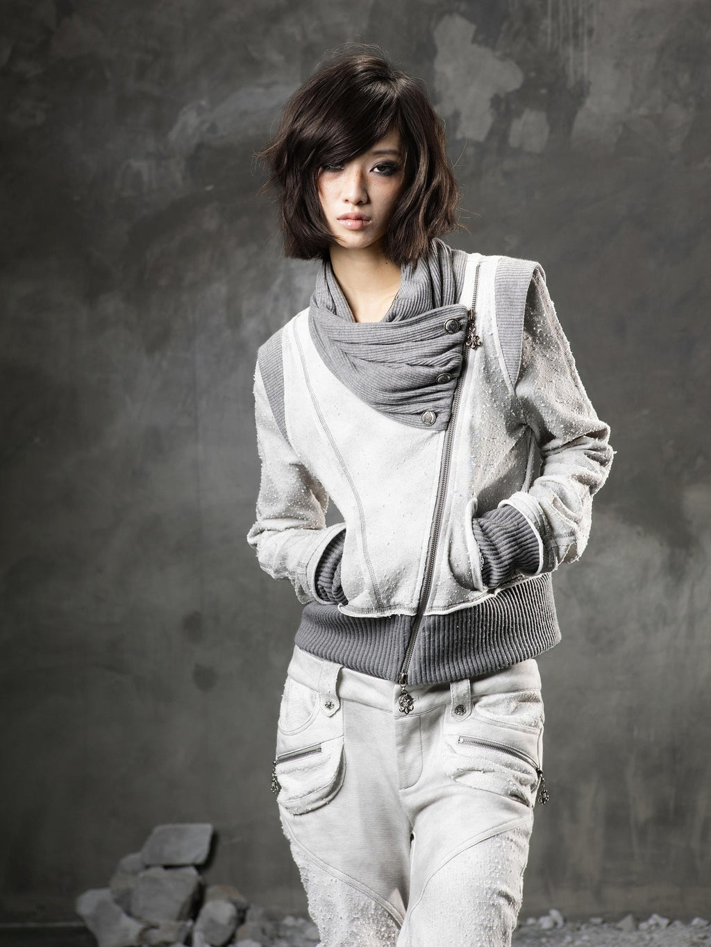 ARIADNAw Original Design Cowl Neck Zip Up Women's Sweatshirts