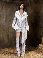 ARIADNAw Punk Gothic Court Style Slim Fit Women's Leather Jackets