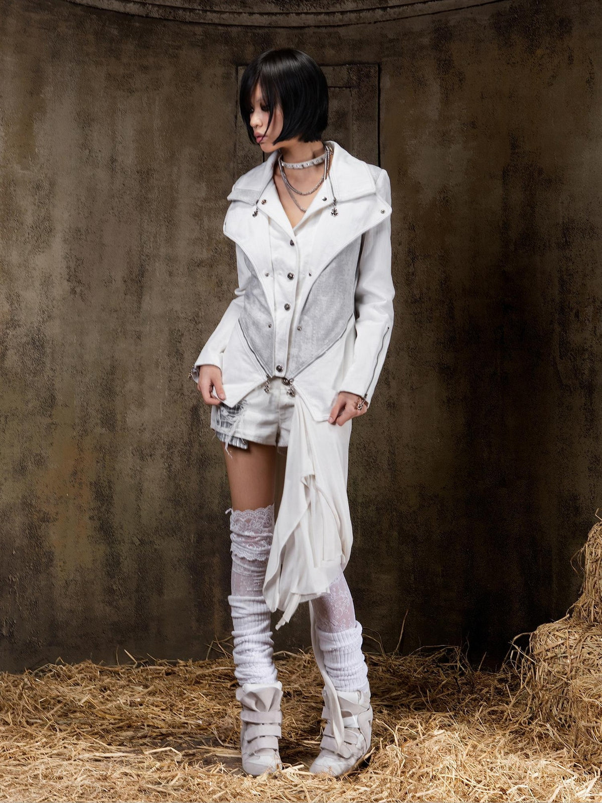 ARIADNAw Punk Gothic Court Style Slim Fit Women's Leather Jackets