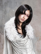 ARIADNAw Vintage Punk Geometric Patchwork Multi Wear Faux Fur Collar Women's Belts