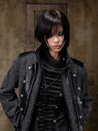 ARIADNAw Vintage Punk Lace Up Straight Fit Denim Style Women's Utility Jackets