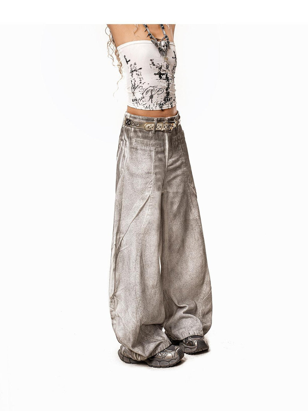 Arielink American Vintage Graffiti Print Punk Cropped Tight Women's Tank Tops