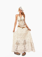 Arielink Asymmetrical Cutout Tassel Backless Tie Vintage Women's Knit Camisoles