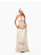 Arielink Asymmetrical Cutout Tassel Backless Tie Vintage Women's Knit Camisoles