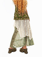 Arielink Asymmetrical Patchwork Lace Layered Handwoven Women's Tulle Maxi Skirts