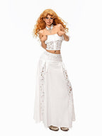 Arielink Beach Off Shoulder Lace Patchwork High Waist Women's Top & Skirt Sets