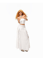 Arielink Beach Spliced Lace Off Shoulder High Waist Women's Top & Skirt Sets