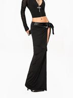 Arielink Black Cutout Asymmetric Backless V-neck Women's Sheer Mesh Cardigans