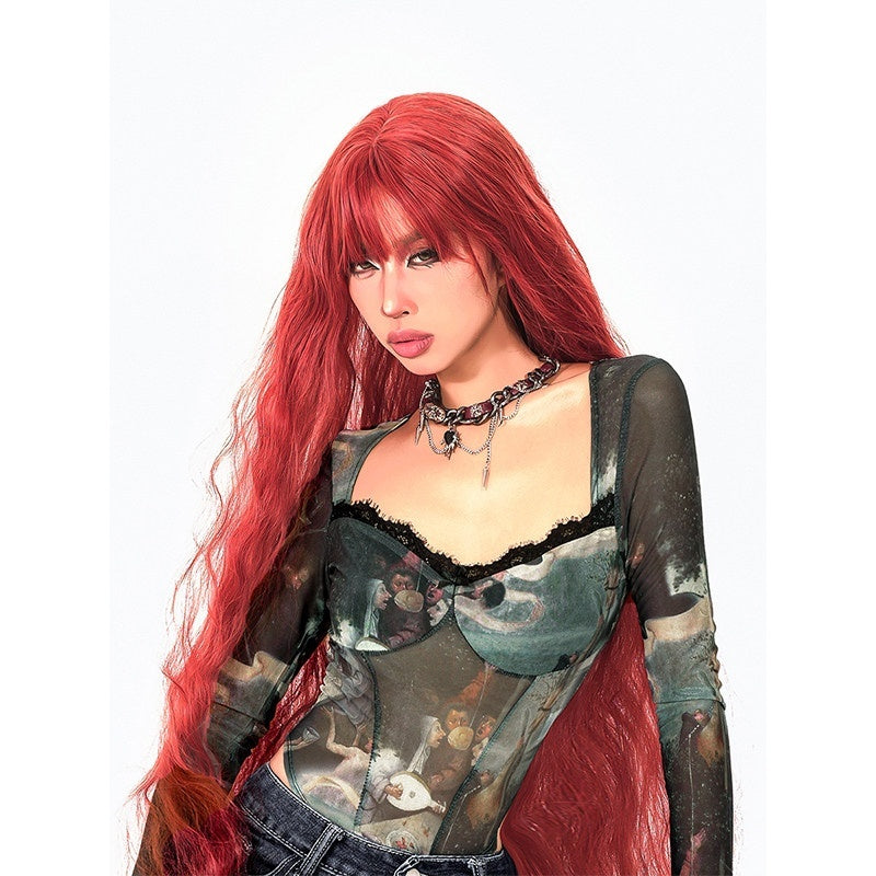 Arielink Black Rose Wolf Fang Punk Multilayer Women's Liquid Metal Heavy Chain Necklaces 775459552279