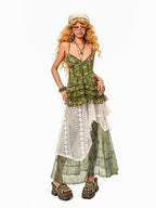Arielink Boho Asymmetric Patchwork A Line Tulle Lace Women's Handwoven Maxi Skirts