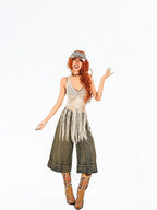 Arielink Boho Tassel Cutout Asymmetric Backless Halter Tie Women's Knit Camisoles