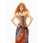 Arielink Camel Distressed Tie Asymmetric Open Back Lettuce Edge Women's Camisoles 911062595763