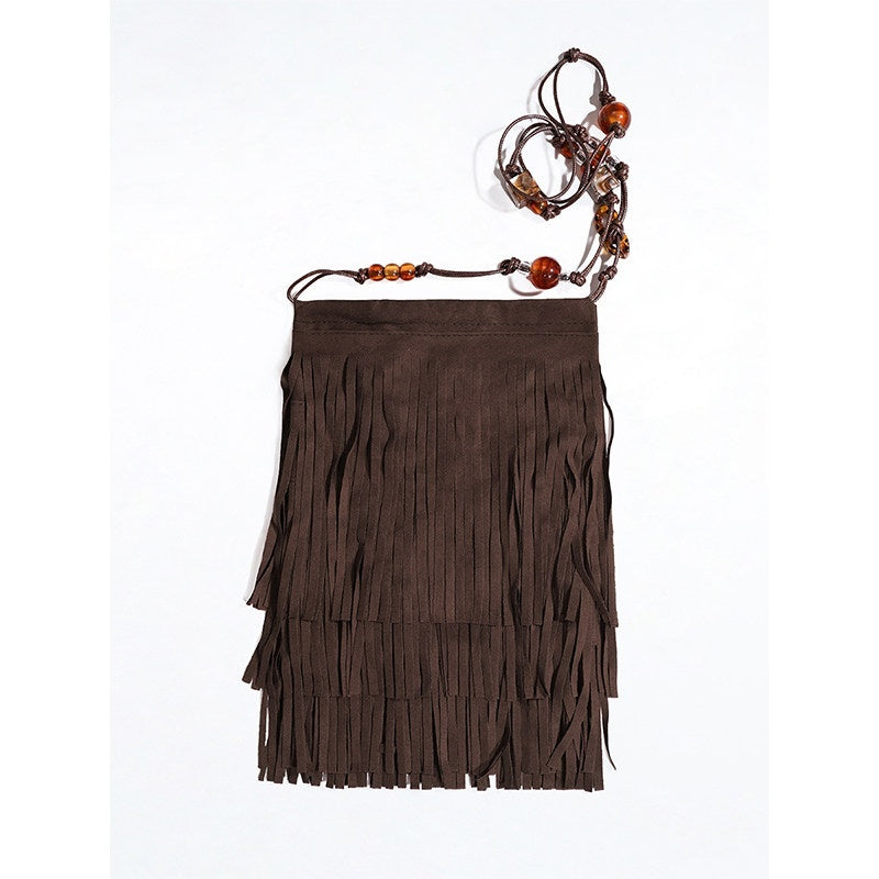 Arielink Chestnut Tassel Retro Unique Vintage Chic Women's Shoulder Bags 776603986852