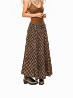 Arielink Coffee Brown Lace V-neck Slim Cinched Waist Women's Other Fabric Camisoles