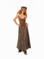 Arielink Coffee Brown Lace V-neck Slim Cinched Waist Women's Other Fabric Camisoles
