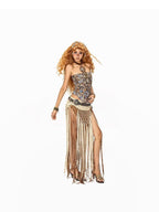 Arielink Crochet Openwork Fringe Irregular Women's Handknit Midi Skirts