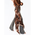 Arielink Dark Brown Rectangular Ethnic Layered Ribbon Women's Other Material Belts 829060844838