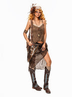 Arielink Distressed Vintage Lace Splice Faux Two Piece Cropped Women's Lace Camisoles