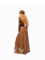 Arielink Floral Print Vintage Bell Sleeve Tie Front Women's Sheer Mesh Cropped Cardigans