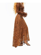 Arielink Floral Print Vintage Bell Sleeve Tie Front Women's Sheer Mesh Cropped Cardigans
