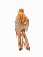 Arielink Gold Cutout Knit Asymmetric Shoulder Cropped Loose Women's Camisoles