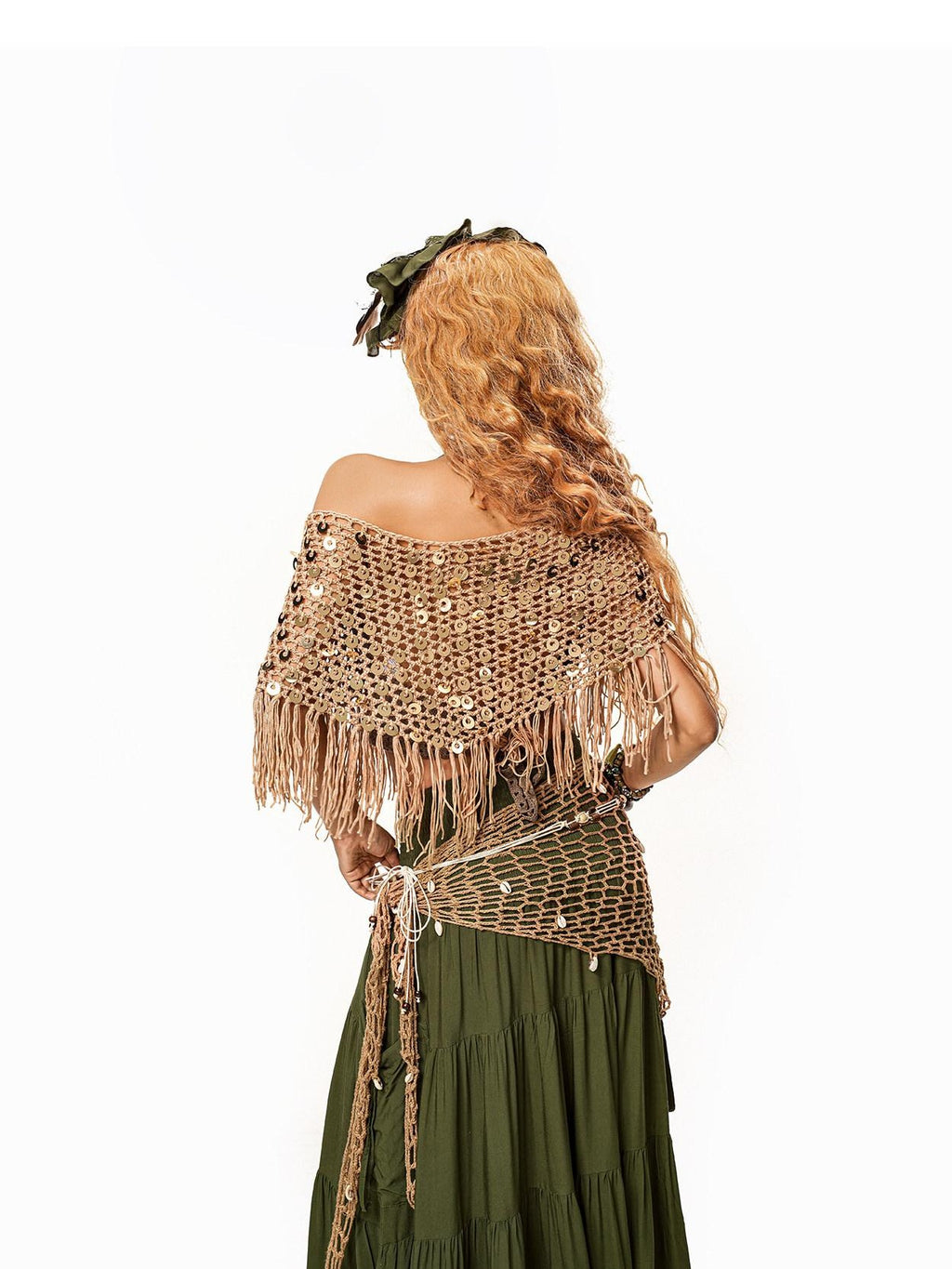 Arielink Green Pleated A Line Side Slit Pocket Women's Other Fabric Maxi Skirts