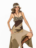 Arielink Grunge Asymmetric Distressed Mesh Patchwork Women's Other Fabric Camisoles