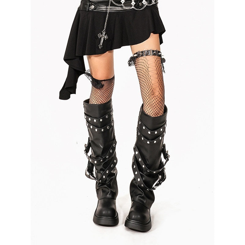 Arielink Leopard Patchwork Fishnet Thigh High Women's Other Material Athletic Socks 783134179118