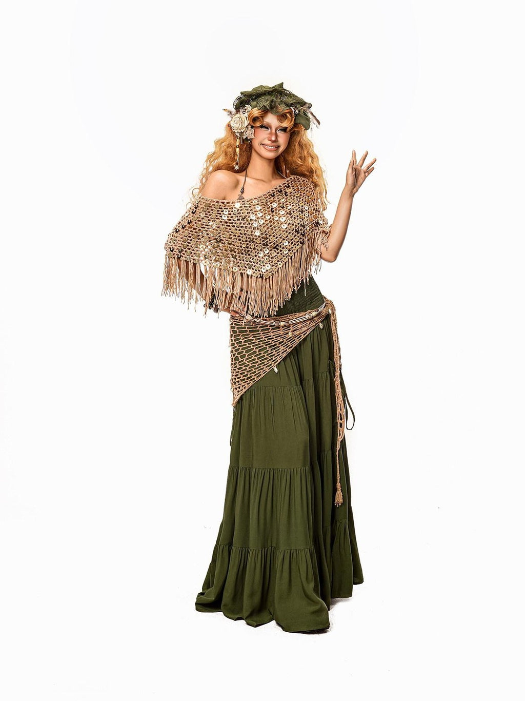 Arielink Openwork Mesh Cutout Tassel Halter Tie Knit Women's Camisoles