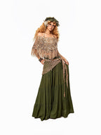 Arielink Openwork Mesh Cutout Tassel Halter Tie Knit Women's Camisoles