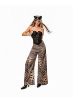 Arielink Punk Studded Corset Boned Cropped Women's Lace Bandeau Tank Tops