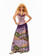 Arielink Purple Polka Dot Lace Patchwork Layered Fake Two Piece Women's Camisoles