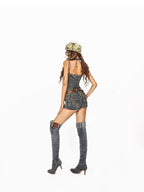 Arielink Retro Distressed Ripped Western Denim Adjustable Strap Women's Cotton Camisoles