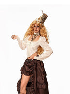Arielink Ruffled Tiered Irregular Laced High Waist Gothic Punk Women's Maxi Skirts