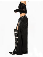 Arielink Sheer Cutout Halter Asymmetrical V-neck Women's Mesh Cardigans