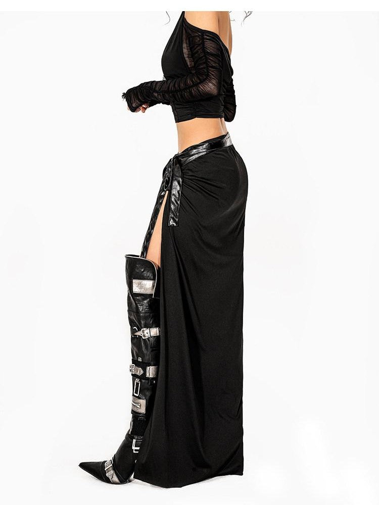 Arielink Sheer Cutout Halter Asymmetrical V-neck Women's Mesh Cardigans