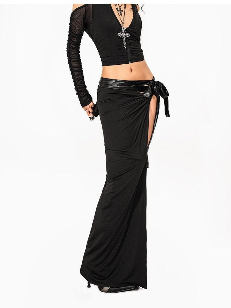 Arielink Sheer Cutout Halter Asymmetrical V-neck Women's Mesh Cardigans