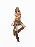 Arielink Tie Dye Distressed Print Padded Crop Tight Women's Mesh Tank Tops