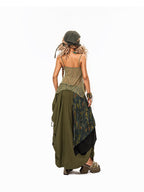 Arielink Vintage Crochet Openwork V-neck Irregular Hem Women's Lace Camisoles